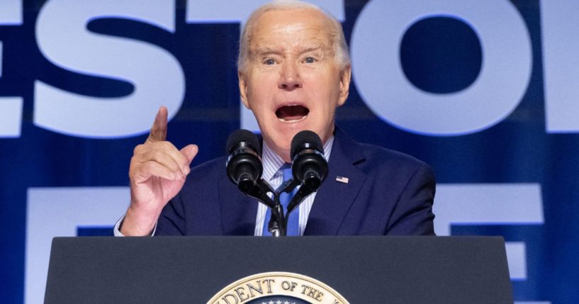 President Joe Biden speaks during a campaign rally in Manassas, Virginia, on Tuesday.