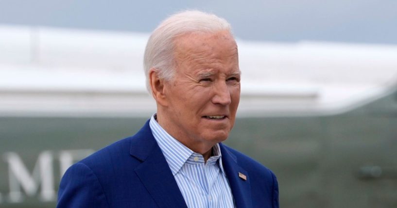 President Joe Biden boards Air Force One at Andrews Air Force Base in Maryland, en route to South Carolina on Saturday.