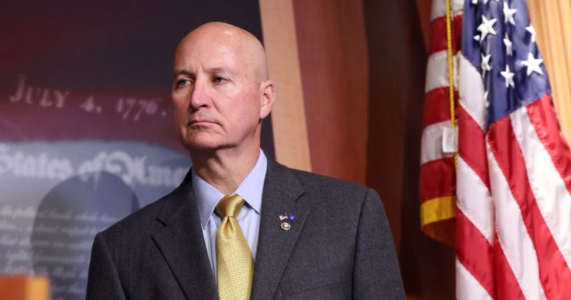 U.S. Sen. Pete Ricketts (R-NE) attends a news conference on the southern border at the U.S. Capitol on October 31, in Washington, D.C.