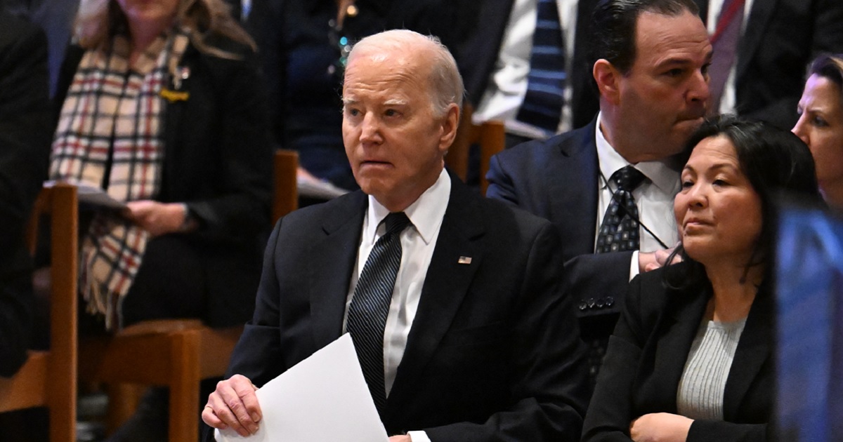 President Joe Biden, pictured at the Dec. 19 memorial service for late retired Supreme Court Justice Sandra Day O'Connor at the National Cathedral in Washington.