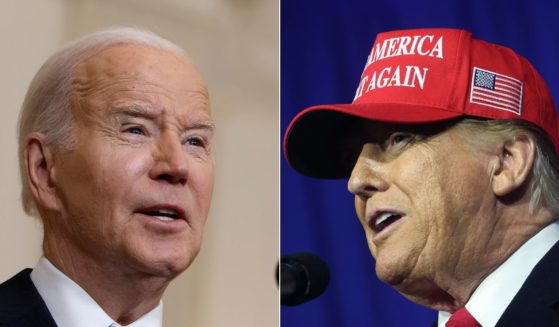 A new poll shows that former President Donald Trump, right, is more respected than President Joe Biden, left, by 100 percent.