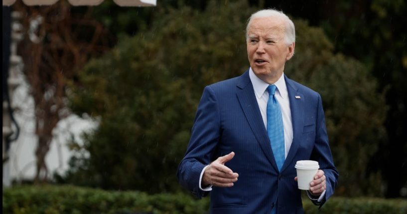 President Joe Biden walks across the White House south lawn before boarding the Marine One presidential helicopter on his way to a physical exam Wednesday.