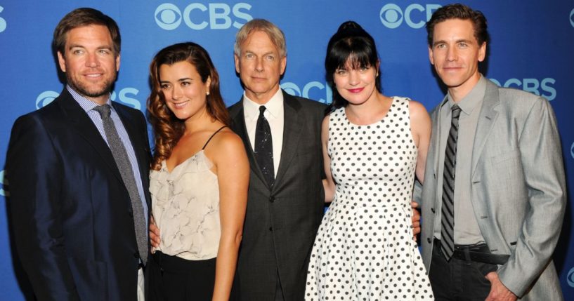 The cast of the CBS series "NCIS," including Michael Weatherly, Cote de Pable, Mark Harmon, Pauley Perrette and Brian Dietzen.