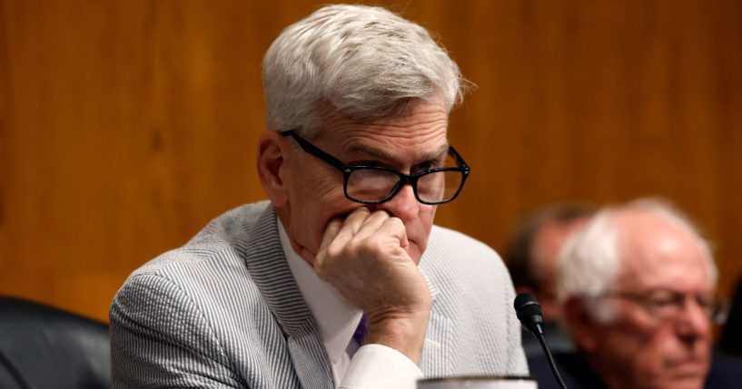 Senate Health, Education, Labor, and Pensions Committee Ranking Member Bill Cassidy listens during a hearing in Washington, D.C., on June 8.