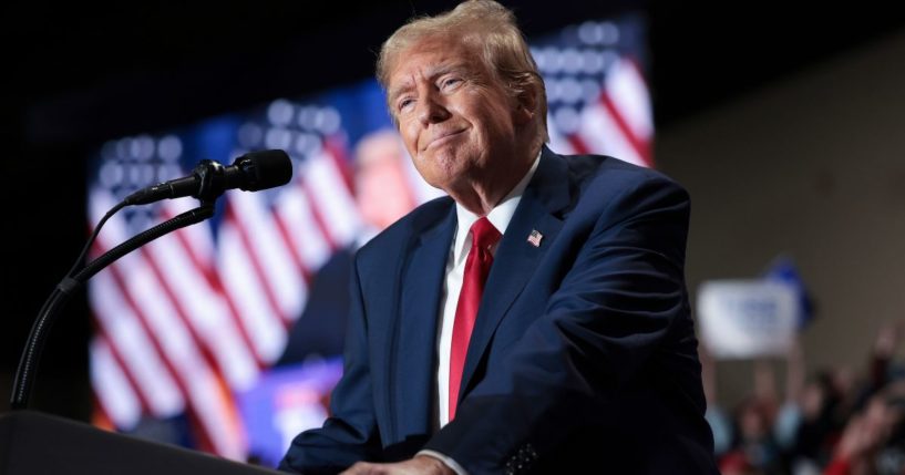 Former President Donald Trump speaks during a Get Out the Vote Rally in Richmond, Virginia, on Saturday.