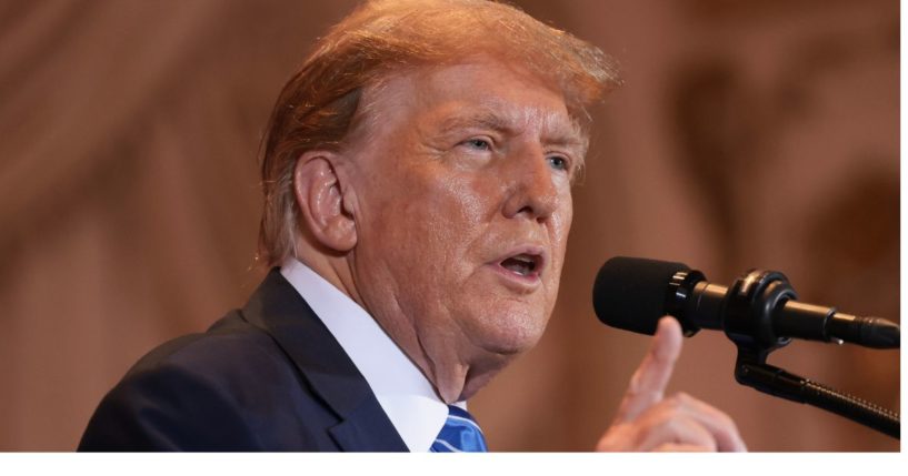 Former President Donald Trump speaks at an-election night watch party at Mar-a-Lago in West Palm Beach, Florida, on Tuesday.