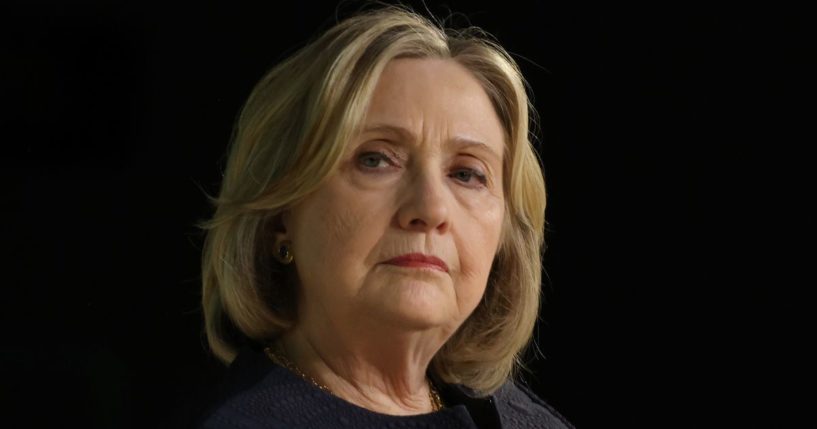 Former Secretary of State Hillary Clinton leads a panel at the U.N. climate conference in Dubai, United Arab Emirates, on Dec. 4.