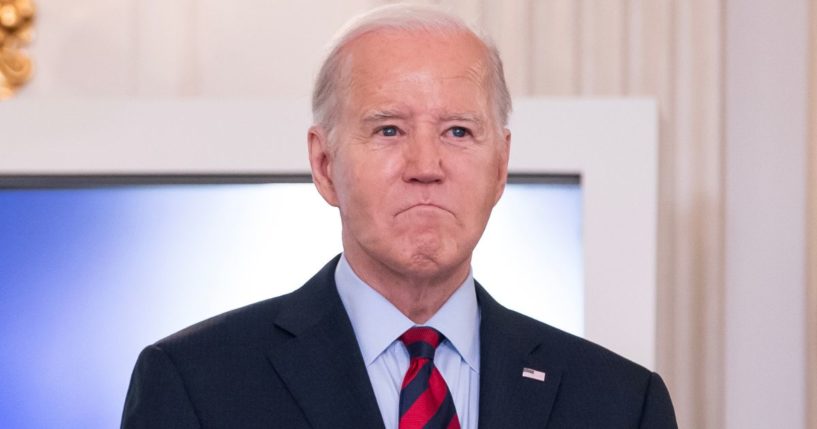 President Joe Biden attends a meeting with his Competition Council in the State Dining Room of the White House in Washington, D.C., on Tuesday.