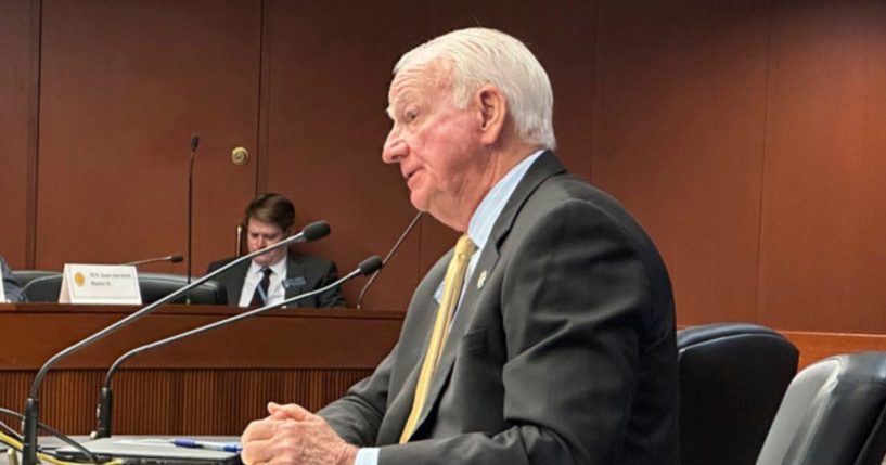 Georgia Senate Ethics Committee Chairman Max Burns is shown at the Georgia Capitol in Atlanta.