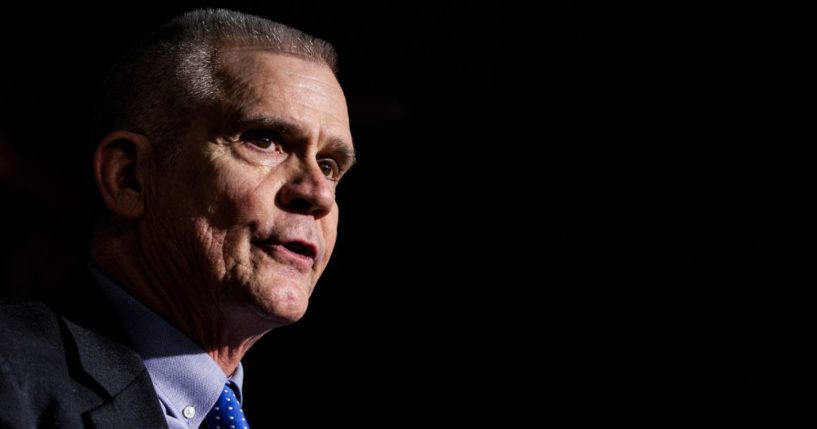 GOP Rep. Matt Rosendale of Montana speaks during a news conference in Washington, D.C., on Jan. 10 with Republicans from both the U.S. Senate and U.S. House of Representatives about securing the southern border.