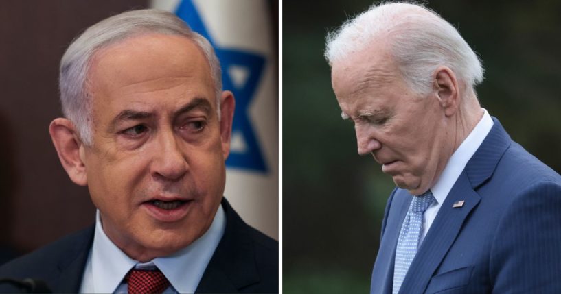 Israeli Prime Minister Benjamin Netanyahu attends a weekly meeting in Jerusalem on Dec. 10, 2023. U.S. President Joe Biden departs the White House on Friday in Washington, D.C.