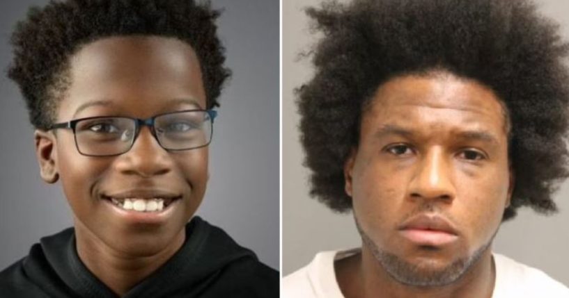 Chicago police say Crosetti Brand (right) is a suspect in the fatal stabbing of Jayden Perkins, 11. left.