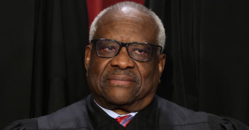 United States Supreme Court Associate Justice Clarence Thomas poses for an official portrait at the East Conference Room of the Supreme Court building in Washington, D.C., on Oct. 7, 2022.