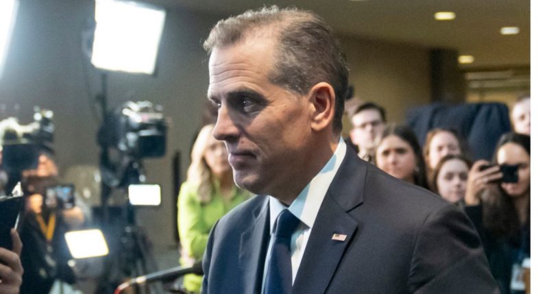 Hunter Biden departs after a closed door private deposition with House committees leading the President Biden impeachment inquiry, on Capitol Hill, Feb. 28, in Washington.