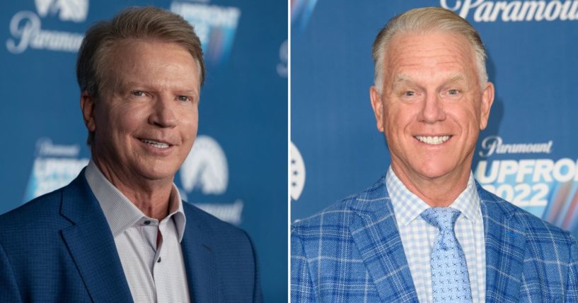 Phil Simms and Boomer Esiason at an event in New York