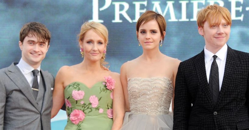 J.K. Rowling and the cast of the Harry Potter series of films at the premiere of "Harry Potter And The Deathly Hallows Part 2" in London, England, in 2011.