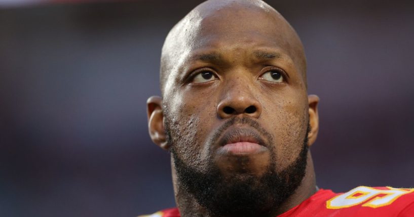 Terrell Suggs of the Kansas City Chiefs looks on before Super Bowl LIV against the San Francisco 49ers in Miami, Florida, on Feb. 2, 2020.