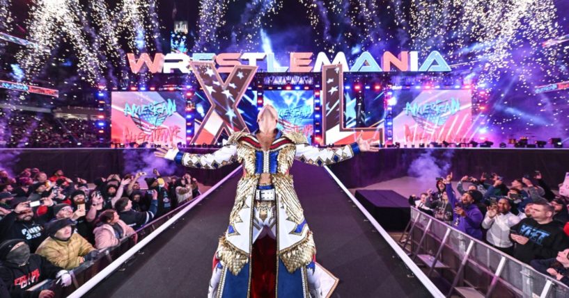 Cody Rhodes entering the ring on the second night of WrestleMania 40 in 2024.