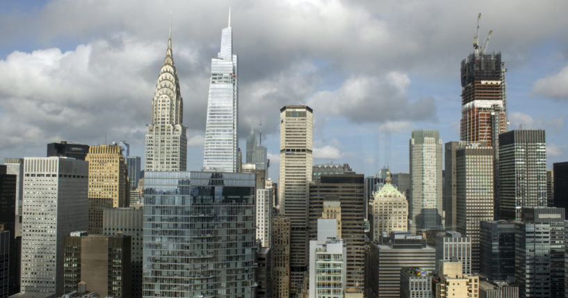 The skyline of midtown Manhattan is visible from a room at the Millennium Hilton New York Hotel in New York City on Sept. 22.