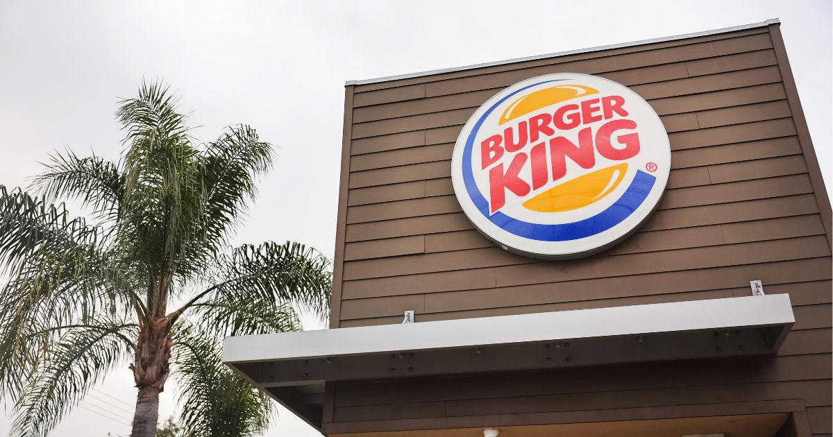 The Burger King logo is displayed at a Burger King fast food restaurant on Jan. 17, 2024, in Burbank, California.