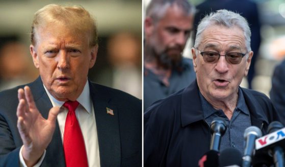 a combination photo of Donald Trump and Robert De Niro in New York