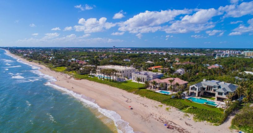 A stock photo shows mansions on Florida's Atlantic coast on Dec. 12, 2017.