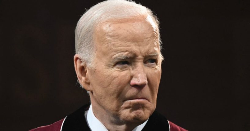 President Joe Biden attends Morehouse College's graduation ceremony in Atlanta, Georgia on Sunday.