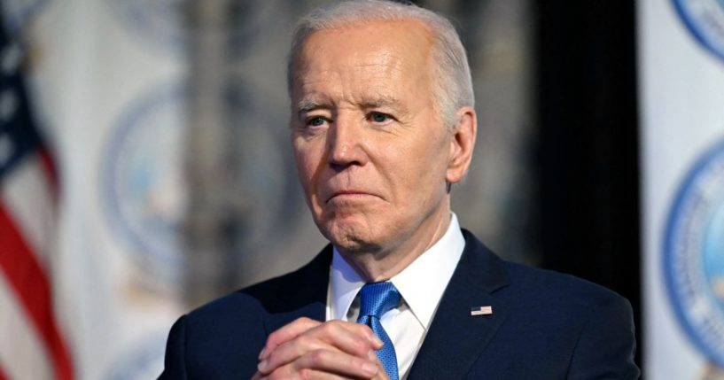 President Joe Biden attends the NAACP Detroit Branch annual "Fight for Freedom Fund Dinner" in Detroit, Michigan, on May 19.