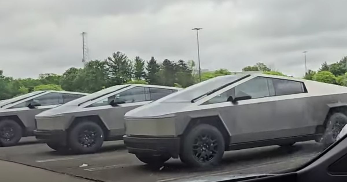 An automotive news outlet said several "savvy internet users" have been sharing posts showing hundreds of Teslas being stored in parking lots.