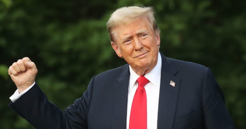 Former President Donald Trump arrives at a rally in the historical Democratic district of the South Bronx in New York City on Thursday.