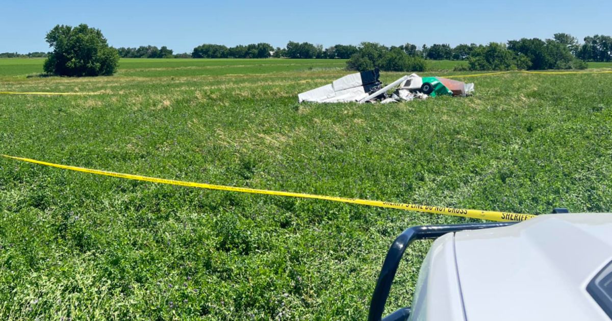 This Meta screen shot shows the wreckage of a Cessna plane in Missouri. All the passengers, who were planning on skydiving, survived.