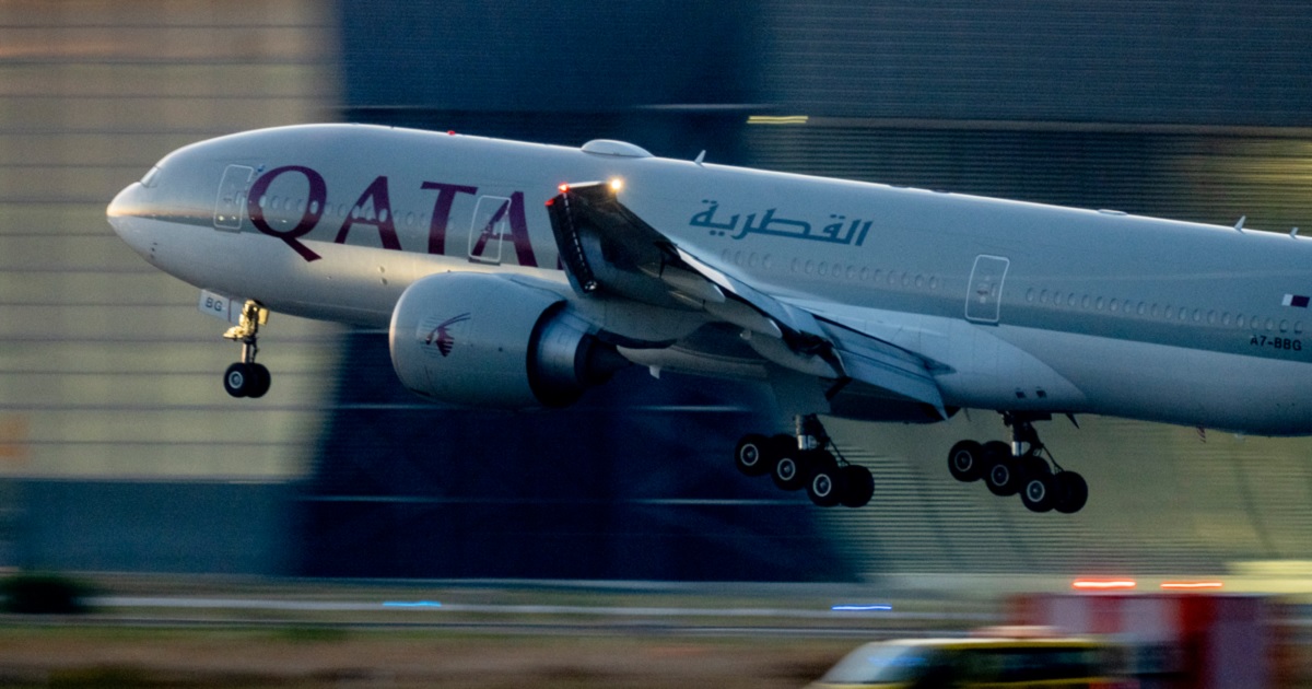 A Qatar Airways plane is pictured in a file photo from Frankfurt, Germany, in September.