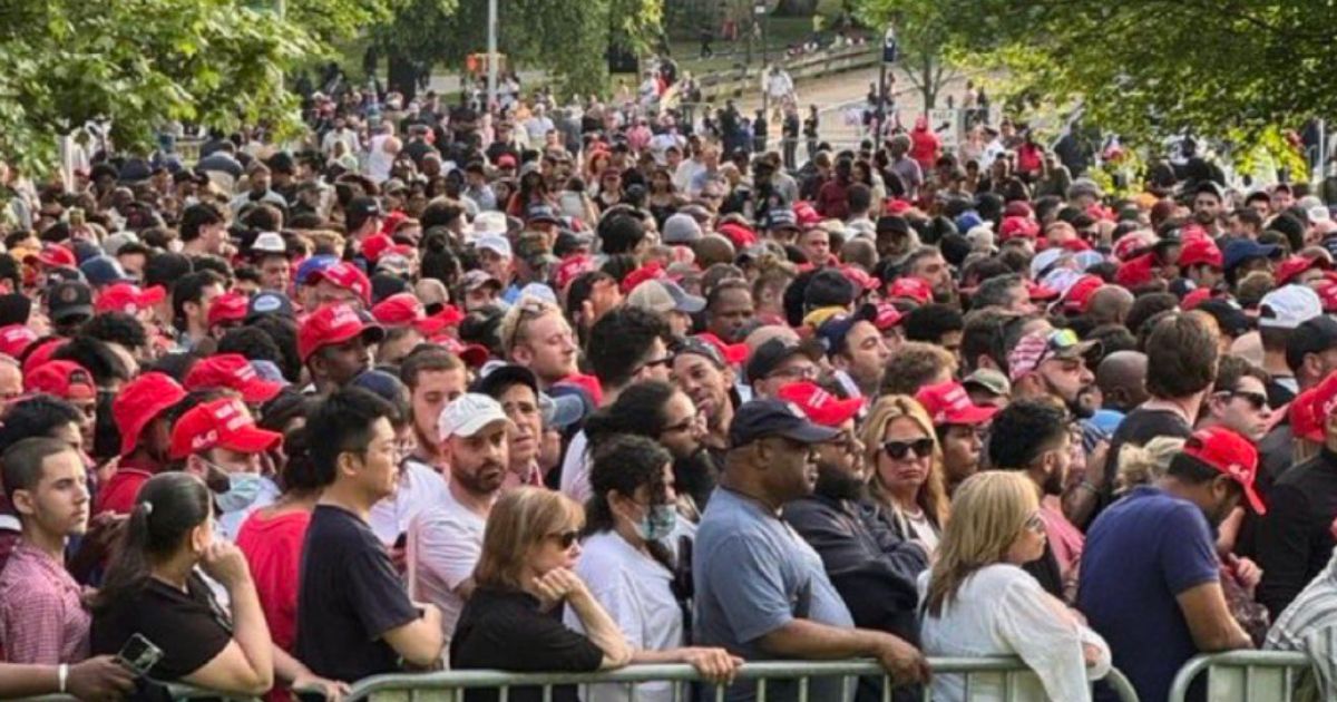 This X screen shot shows the crowd at a rally for former President Donald Trump in South Bronx, New York, on May 23, 2024.
