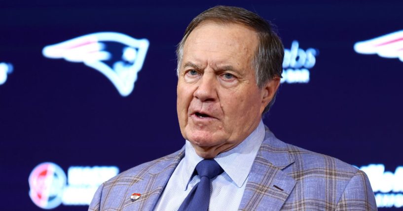 Head coach Bill Belichick of the New England Patriots speaks to the media during a Jan. 11 news conference where he announced he would be stepping down as head coach after 24 seasons with the team.