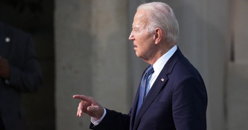 President Joe Biden looks on during the Group of Seven summit at Borgo Egnazia in Fasano, Italy, on Friday.