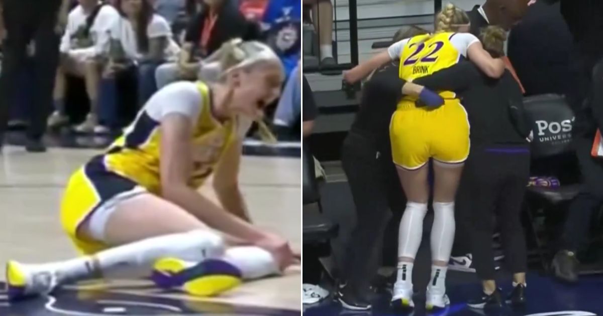 Los Angeles Sparks forward Cameron Brink cried out in pain after falling to the floor during Wednesday's WNBA game against the Connecticut Sun.