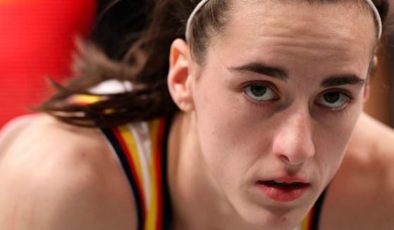 Caitlin Clark of the Indiana Fever looks on during the first quarter of a game against the New York Liberty in New York City on Sunday.