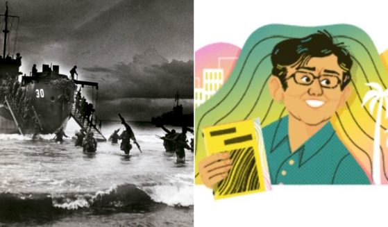 Rather than honoring soldiers who stormed the beaches of France during the invasion of Normandy in June 1944, left, Google chose to celebrate a lesbian activist in its daily "doodle."