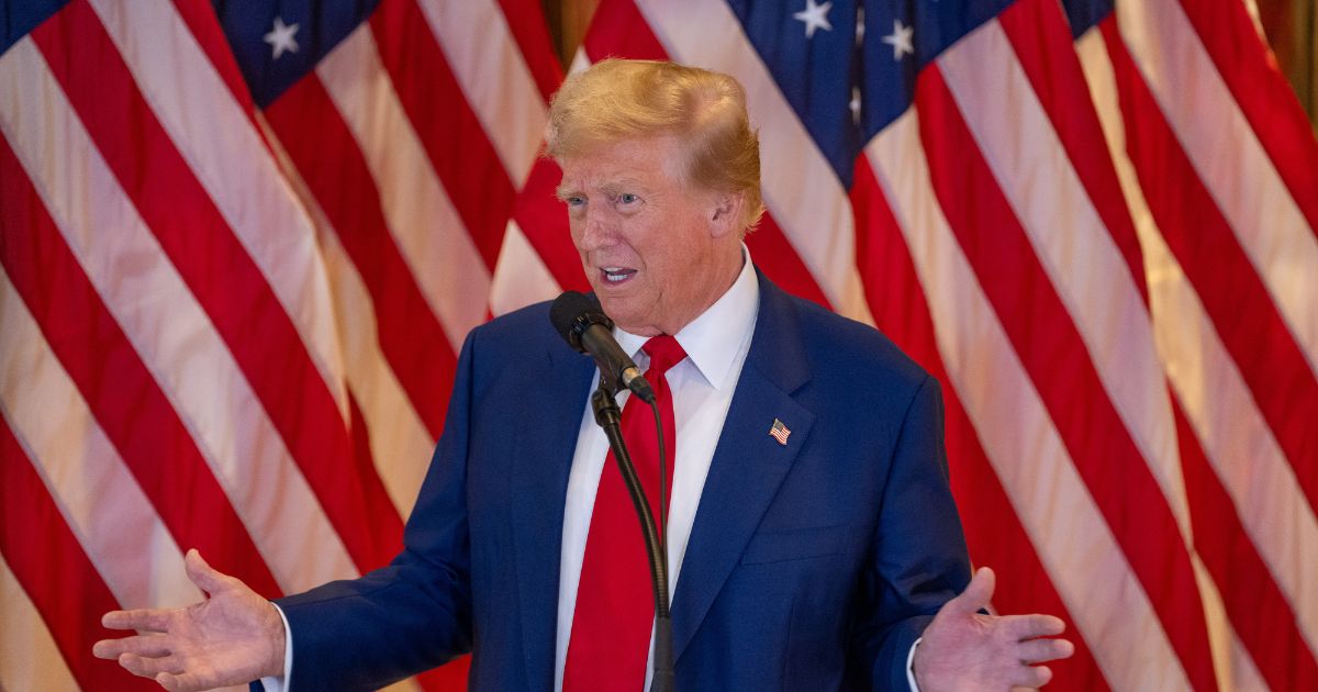 Former President Donald Trump speaks during a press conference at Trump Tower on May 31, 2024, in New York City, New York.