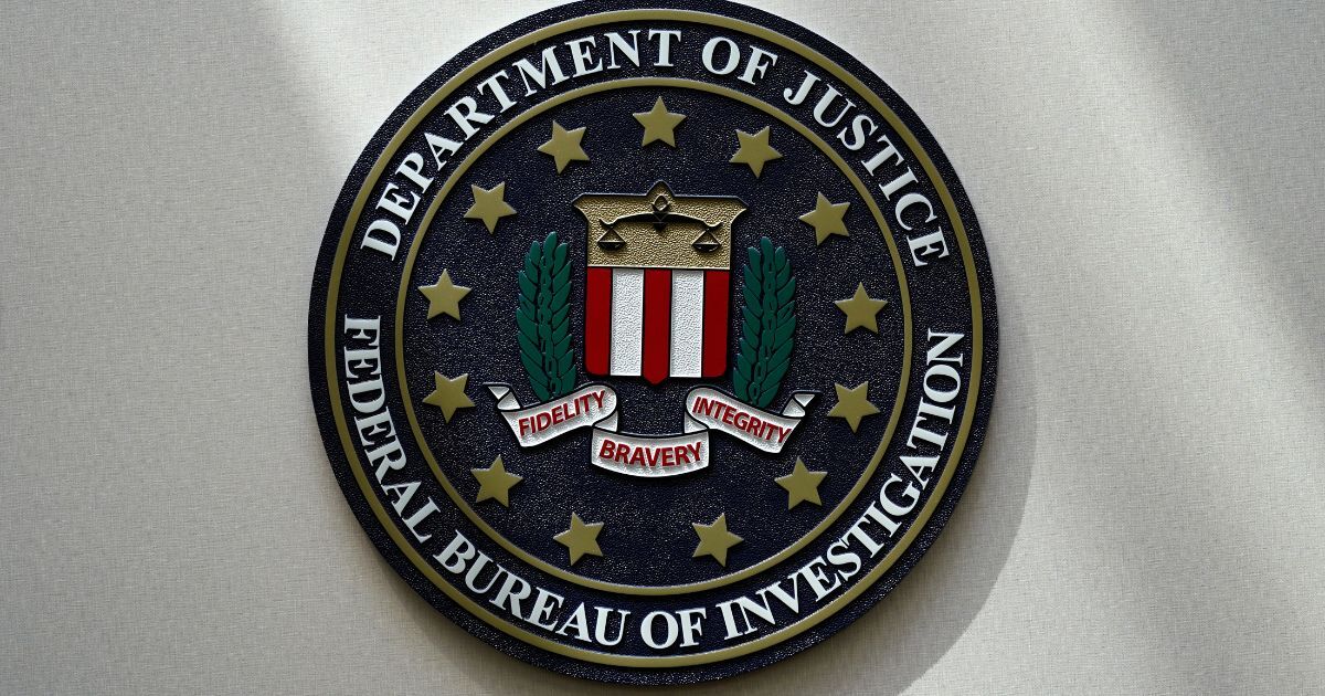 The FBI seal is pictured in Omaha, Nebraska, on Aug. 10, 2022.