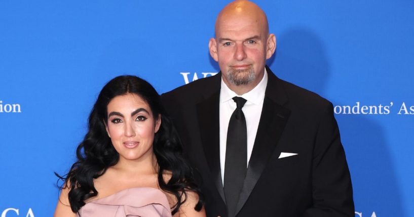 Gisele Barreto Fetterman and Sen. John Fetterman attend the 2023 White House Correspondents' Association Dinner in Washington, D.C., on April 29.