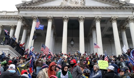 Pro-Trump protesters gather at the U.S. Capitol in Washington on Jan. 6, 2021.