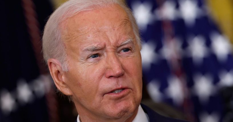 President Joe Biden speaks at an event marking the 12th anniversary of the Deferred Action for Childhood Arrivals program in the East Room at the White House in Washington, D.C., on Tuesday.