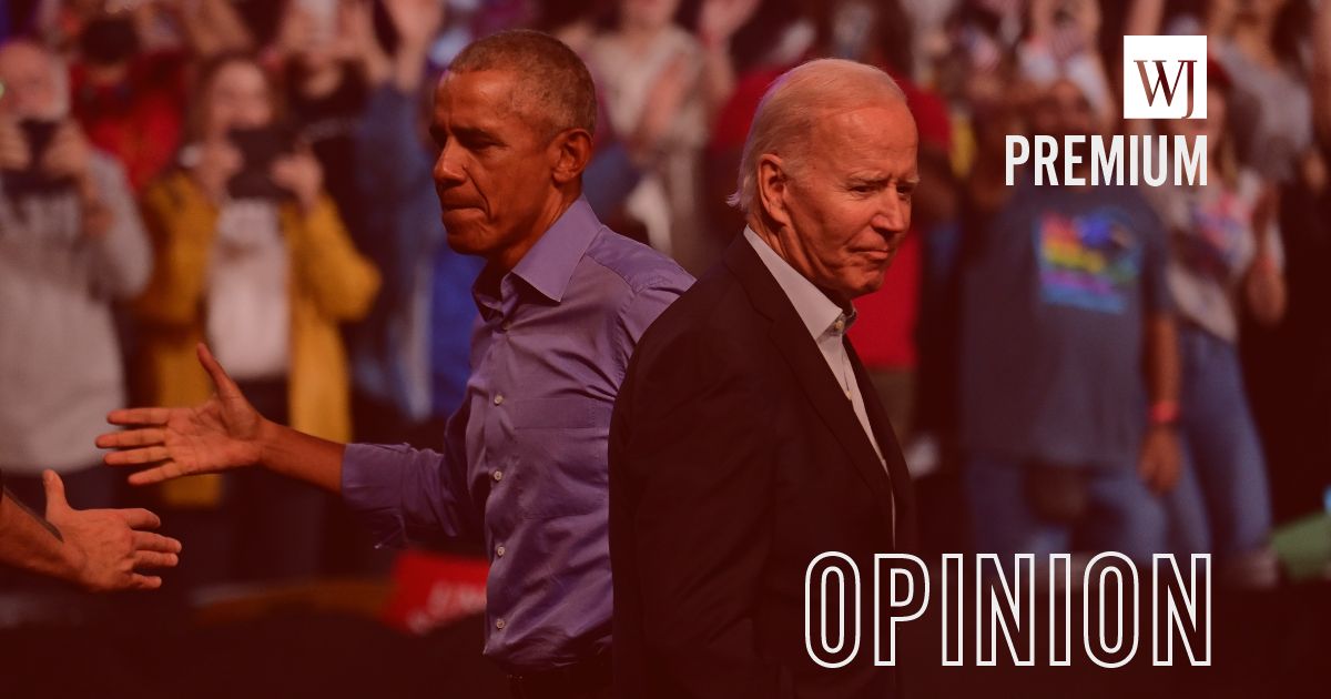 Former President Barack Obama, left, and President Joe Biden campaign for Democratic candidates at the Liacouras Center in Philadelphia on Nov. 5, 2022.
