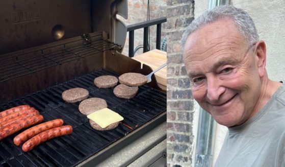 Sen. Chuck Schumer grills in a now-deleted Father's Day post.