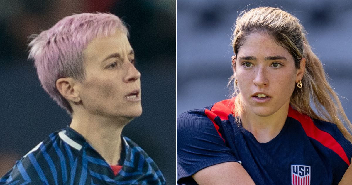 Former soccer player Megan Rapinoe, left, complained about Korbin Albert, an outspoken Christian, being named to the U.S. Women's National Soccer Team for the 2024 Olympics.