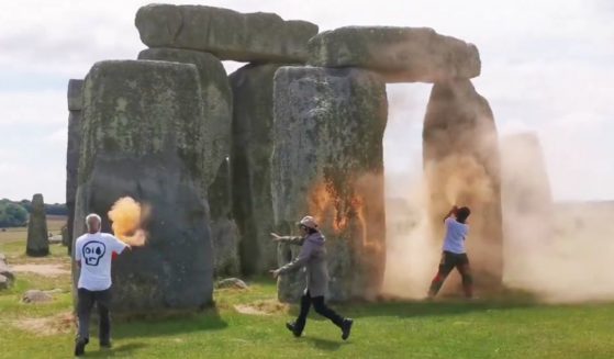 Climate activists sprayed orange paint on Stonehenge this week as part of their protest against the use of fossil fuels.