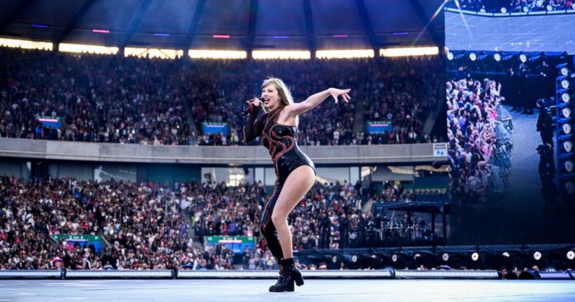 Taylor Swift performs at Scottish Gas Murrayfield Stadium in Edinburgh, Scotland, on June 7.