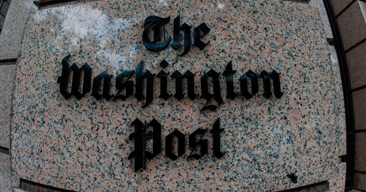 The building of The Washington Post newspaper headquarters is seen on K Street in Washington, D.C., on May 16. 2019.