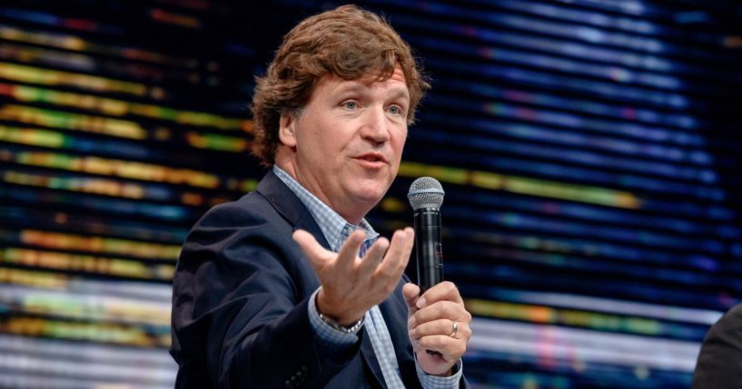 Tucker Carlson speaks during the 10X Growth Conference 2024 in Hollywood, Florida, on April 2.